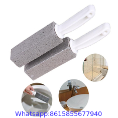 Natural Pumice Stone Corner Gap Cleaning Stick Brush with Handle For Toilet Bowl Rust Grill