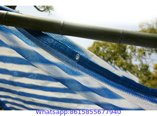 Blue & White Stripe Shade Sails  Outdoor Shading Net is a UV stabilized High-density polyethylene (HDPE)