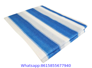 Blue and White Striped Outdoor Shading Net with Iron Grommets