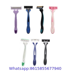 R319 Wholesale Professional Manufacturer disposable triple blade razor with lubricating strips