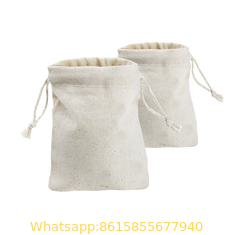 6"x8" Cotton Double Drawstring Muslin Bags (ORANGE COLOR)