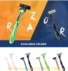 #2021 High quality green color three blade disposable razor