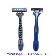 R319 Blue And Grey Handle Grey Head Three Blade Razor For Men