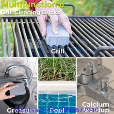 Grill Stone Scrubber Magic Cleaner - Pack of 3 Cleaning and Reusable Grate Bricks Odorless Griddle Utensils Blocks for B