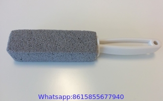 Pumice Stone Toilet Bowl Clean Brush with Handle, Remove Toilet Bowl Hard Water Rings, Calcium Buildup and Rust Suitable