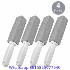 Pumice Stone Toilet Bowl Clean Brush with Handle, Remove Toilet Bowl Hard Water Rings, Calcium Buildup and Rust Suitable