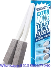 Pumice Stone Toilet Bowl Cleaner with Extra Long Handle - Limescale Remover - Pumice Toilet Brush - Also Cleans BBQ Gril