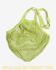 Reusable Grocery Mesh Bags Organic Cotton String Shopping Bags Produce Net Bags with Long Handle for Fruit Vegetable
