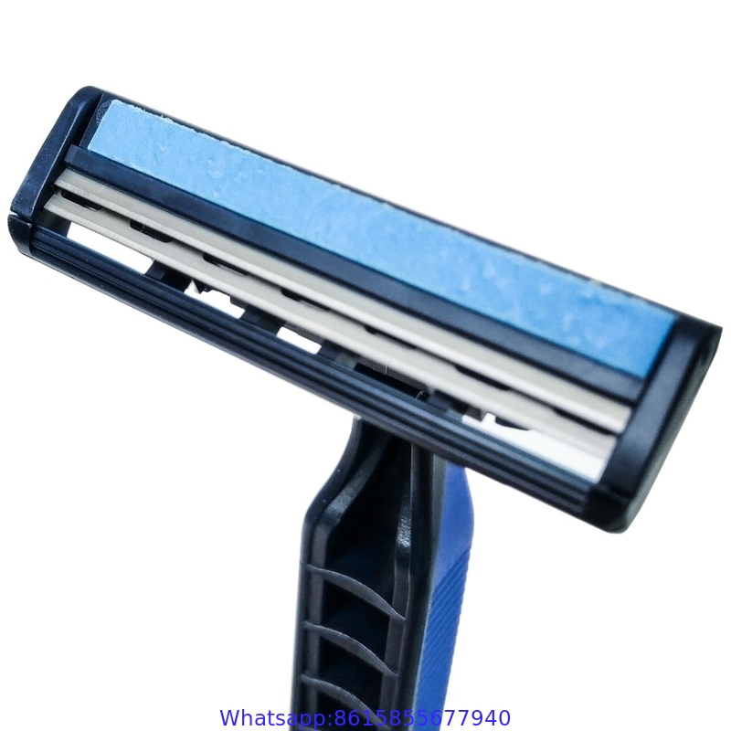 Men's twin Blade Dual Lubrication Disposable Razor for shaving