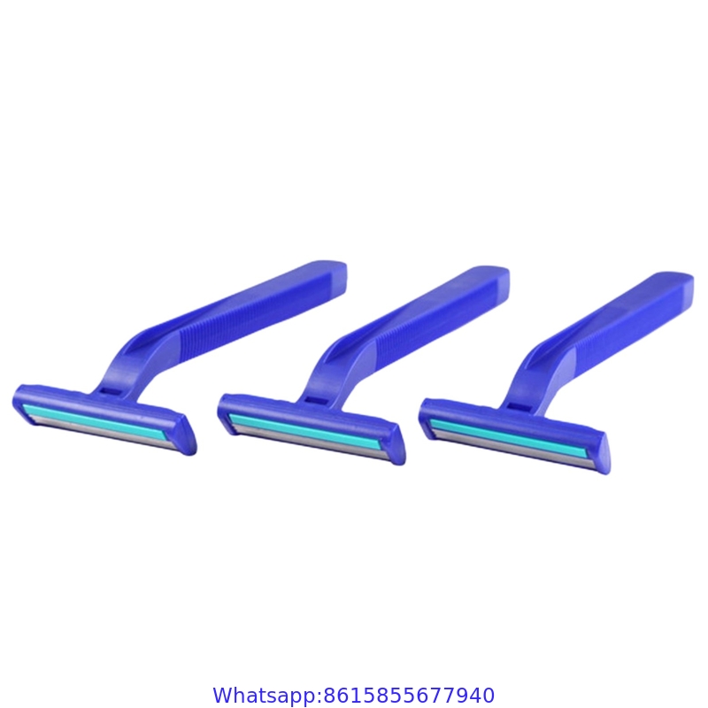 Cheapest Wholesale Triple Blade with Lubricant Rubber Handle Disposable Razor