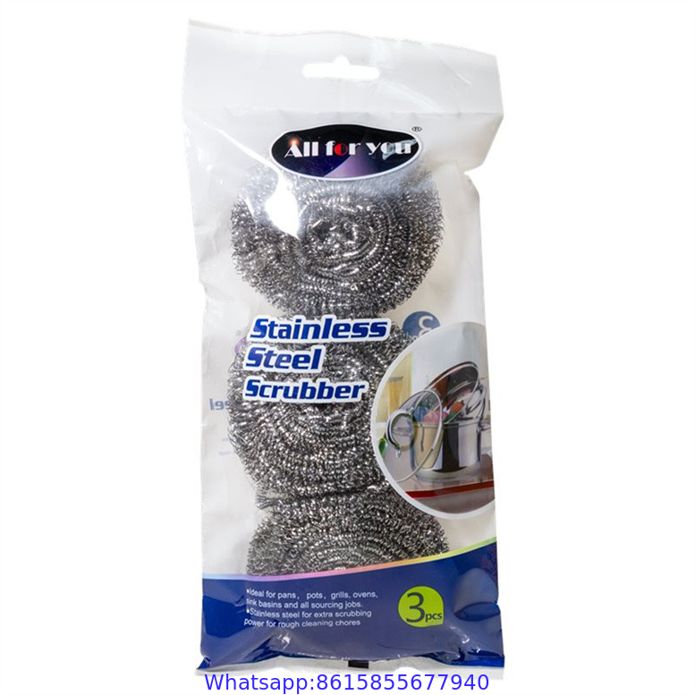 kitchen cleaning utensil stainless steel wire scourer/ss scourer/AISI 410 scrubber