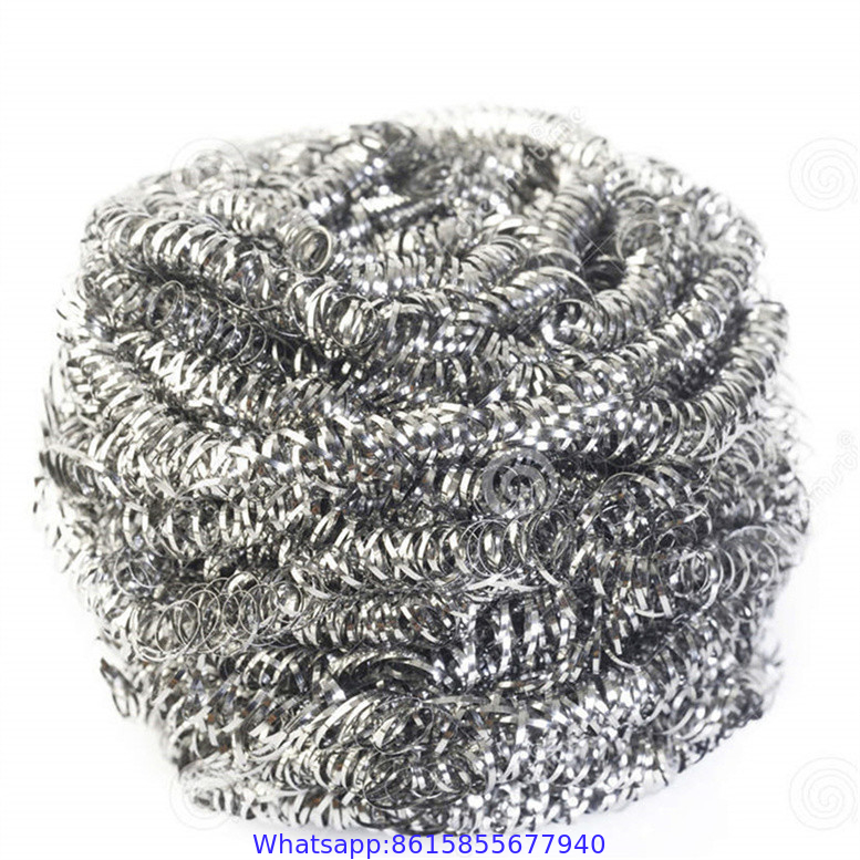 Customization 410 Kitchen Decontamination Tools Stainless Steel Cleaning Ball Metal Spiral Scrubber