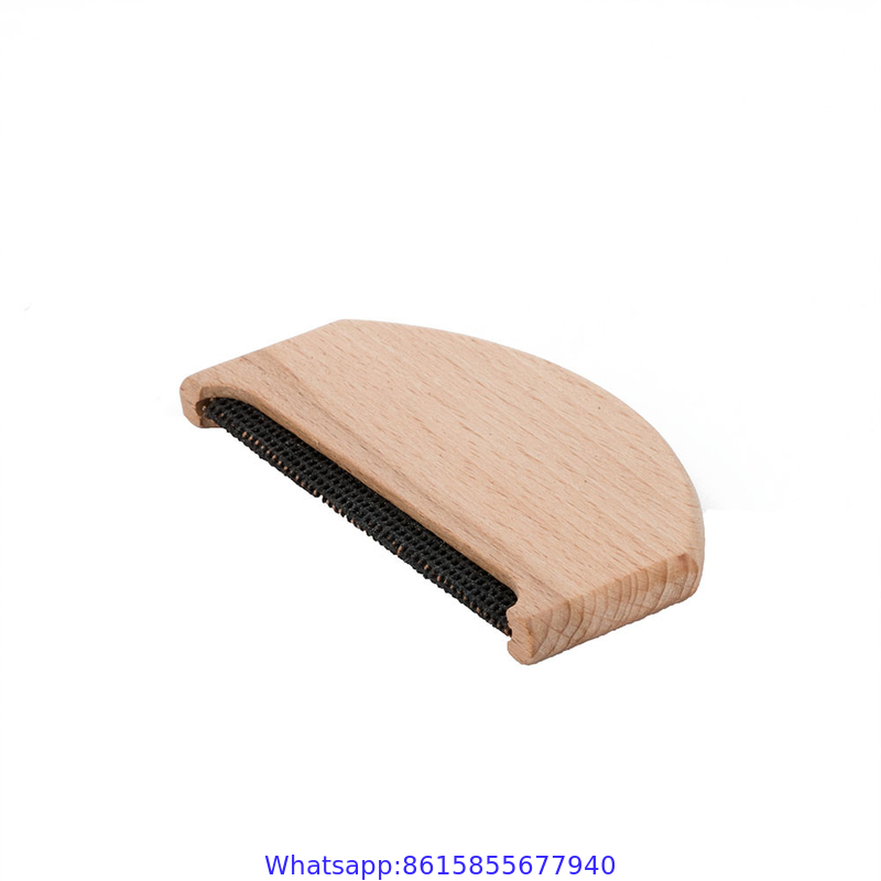 Amazon Hot Sale Wholesale Custom Logo Eco Friendly Wooden Cashmere Comb Portable Wool Pilling Sweater Comb