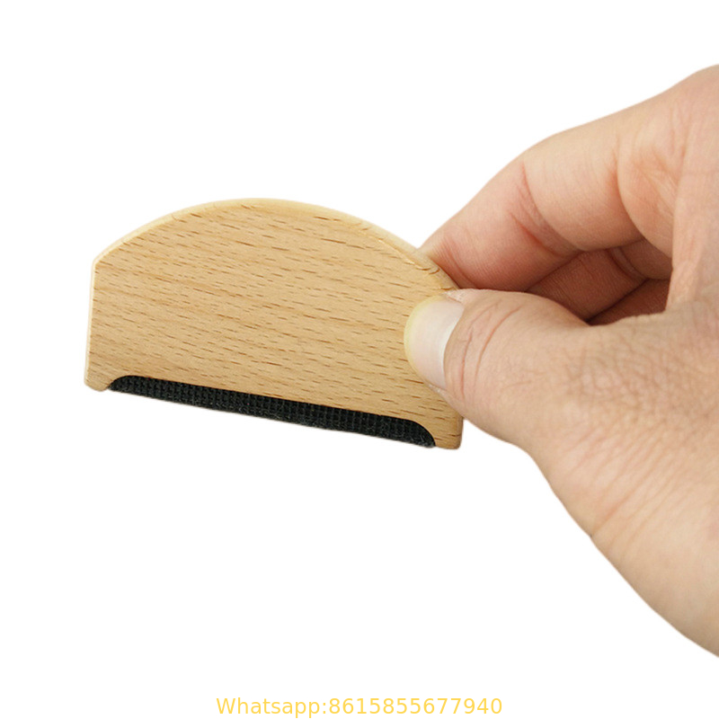 Amazon Hot Sale Wholesale Custom Logo Wooden Beechwood Cashmere Comb Wool Comb Pilling Comb