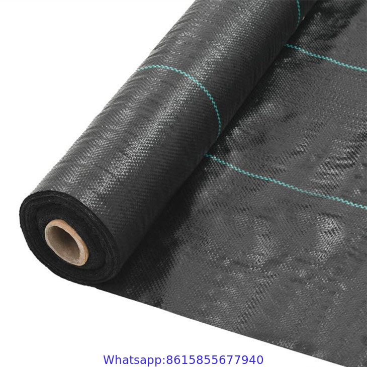 Recyclable PP Black with White lines Woven Weed Control Mat with Chemical resistant Suitable For Garden Flower Bed