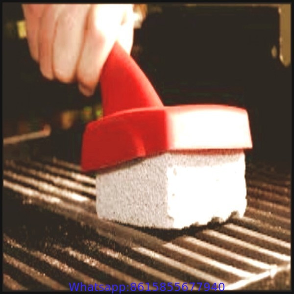 BBQ grill cleaning stone with holder