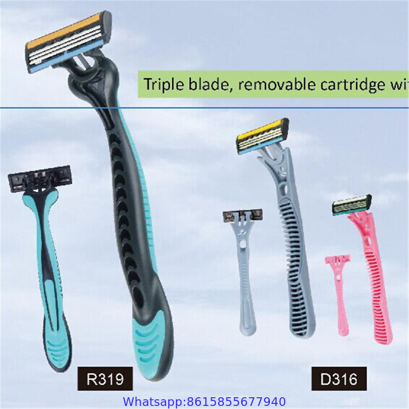 Disposable Triple Blade Razor Display Card Razor