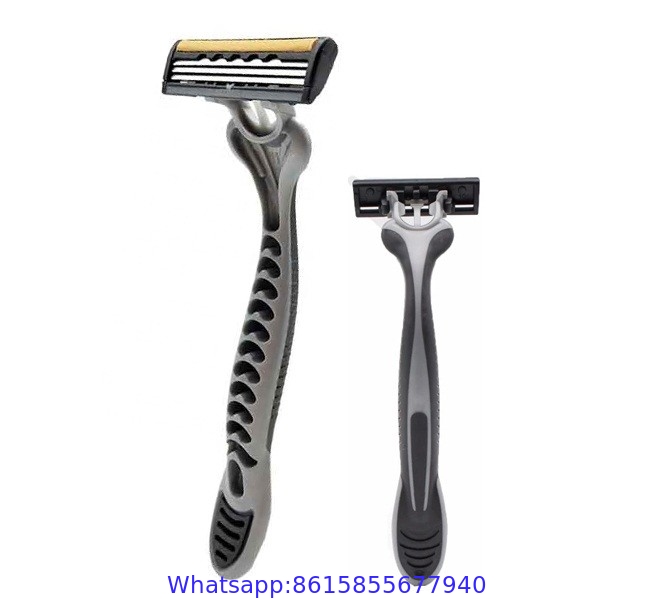 R319 Sweden Stainless steel Rubber handle triple blade Razor