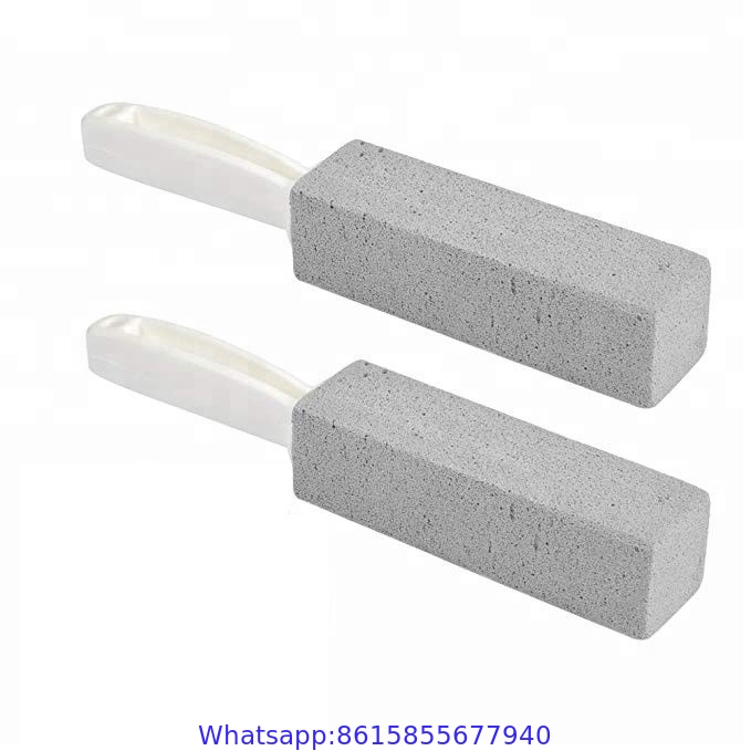Toilet Bowl Pumice Cleaning Stone Sticks with Handle, Remove Hard Water Ring Rust Stain with Drain Snake Pipe Cleaner