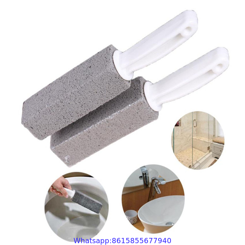 Natural Pumice Stone Corner Gap Cleaning Stick Brush with Handle For Toilet Bowl Rust Grill