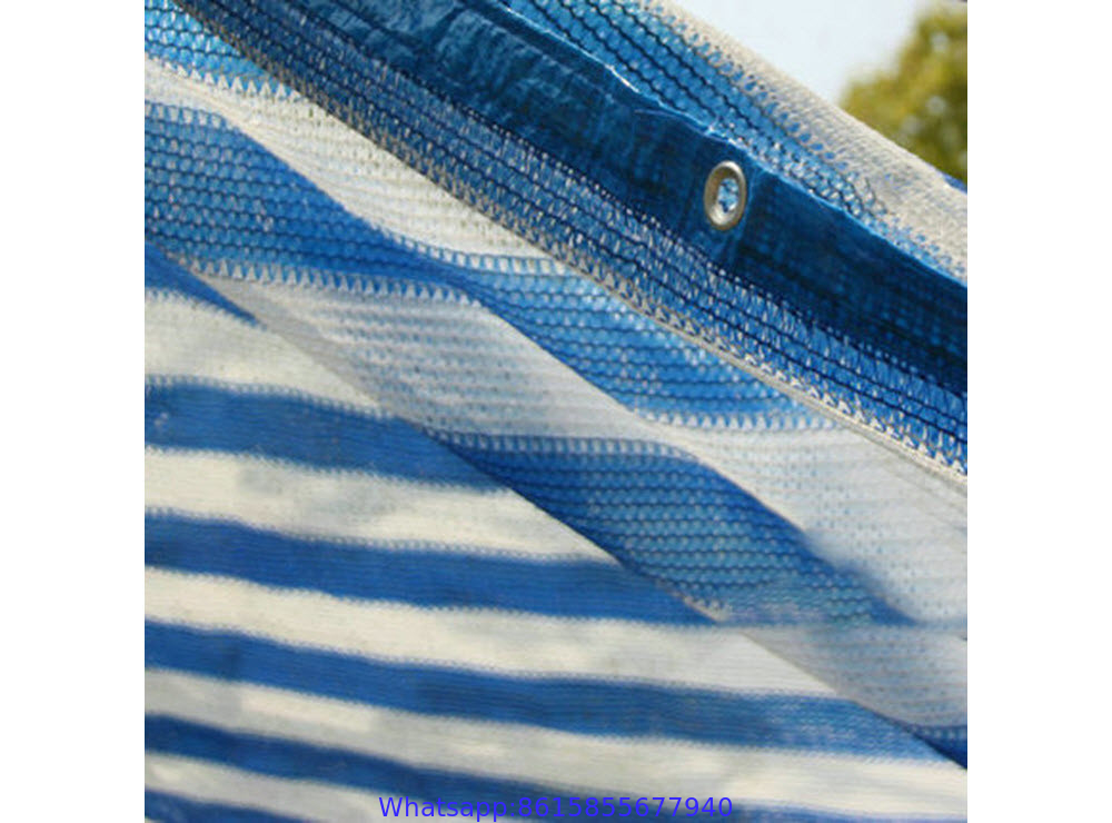 Blue & White Stripe Shade Sails  Outdoor Shading Net is a UV stabilized High-density polyethylene (HDPE)