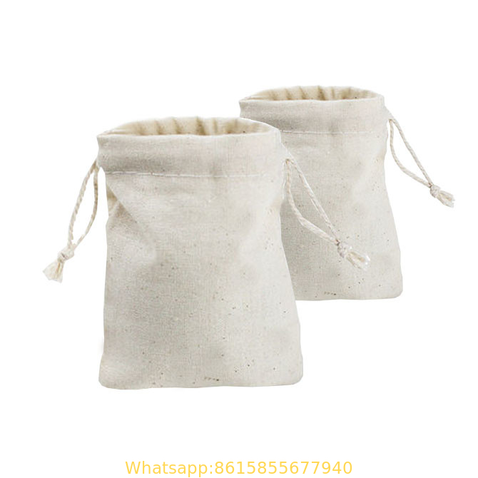6"x8" Cotton Double Drawstring Muslin Bags (ORANGE COLOR)