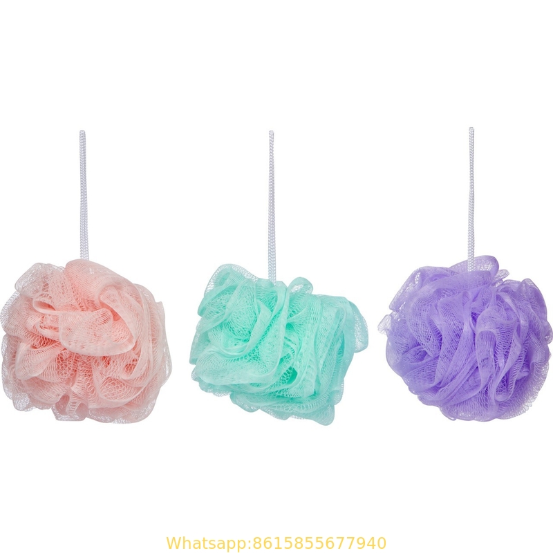 Loofah Bath Sponge XL 75g Set of 4 Pastel Colors by À La Paix - Soft Exfoliating Shower Lufa for Silky Skin - Long-Handl