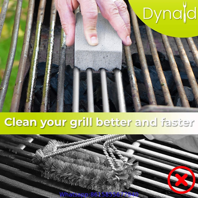 Grill Stone Scrubber Magic Cleaner - Pack of 3 Cleaning and Reusable Grate Bricks Odorless Griddle Utensils Blocks for B