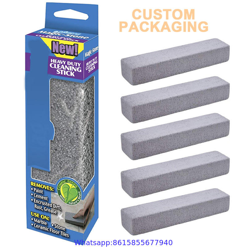 Pumice Stone Pad Stick for Cleaning Toilet Bowl Ring Remover Hard Water Stains Foot Scrubber Brush Pool Tile Grill BBQ